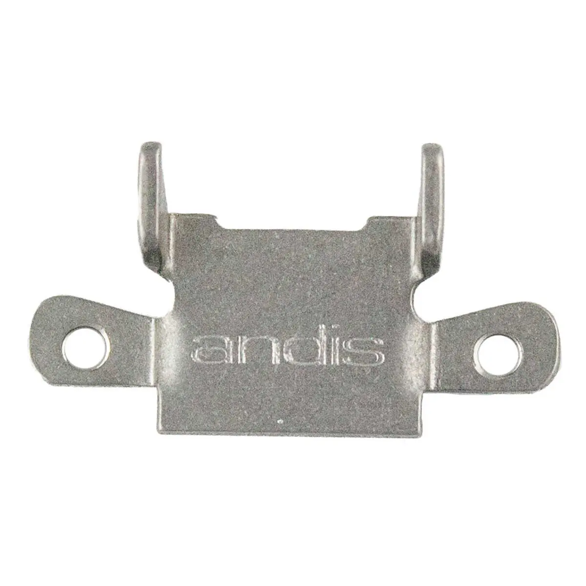A metal bracket with two holes for the camera.