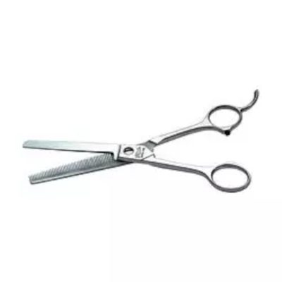 A pair of scissors with metal handles and a handle.