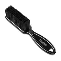 A black brush with a handle on top of it.