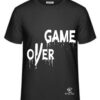 A black t-shirt with the words game over written in white.