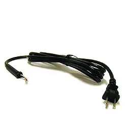 Picture of black cord with plug and 3 prong