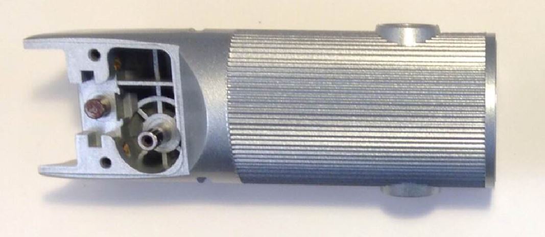 A close up of the side of an electric motor.
