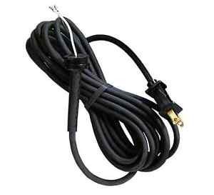 A black extension cord with an outlet on top.