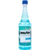 A bottle of blue liquid with the label master aftershave.