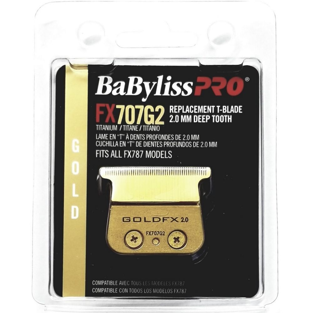 A gold color box of baby liss pro fx 7 0 7 g 2 replacement blade.