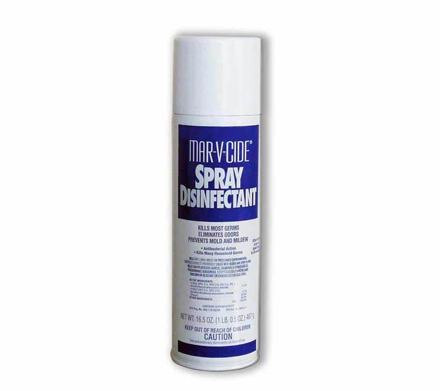 A spray disinfectant is shown on a white background.
