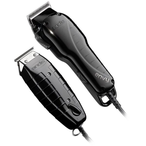 A black hair trimmer and clipper on white background.