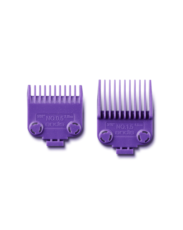 A purple comb set for hair trimming.