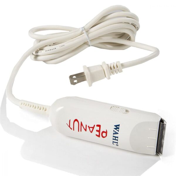 A white cord with an electronic device attached to it.