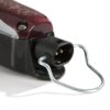 A close up of the wire on a red and black stapler