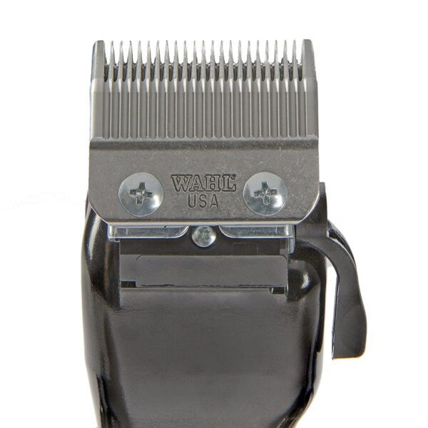 A close up of the blade on a hair clipper
