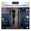 A package of an electric hair clipper and cordless fade combo.