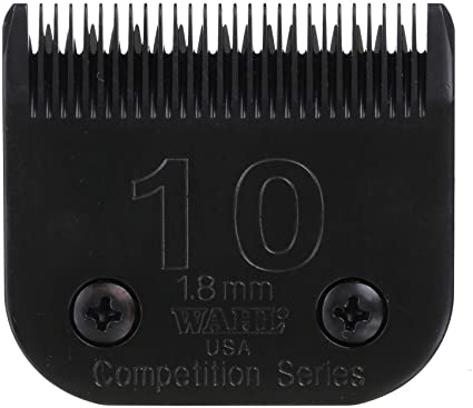 A close up of the number ten on a comb