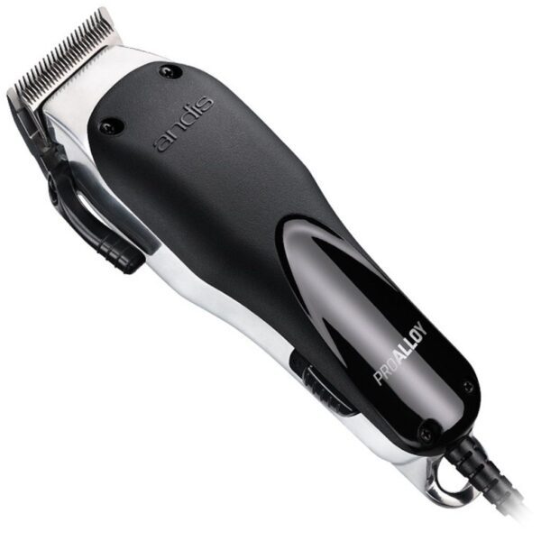 A black and white hair clipper is shown.