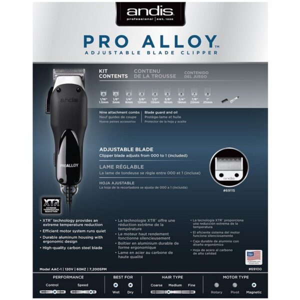 A black and silver package of an electric hair clipper.