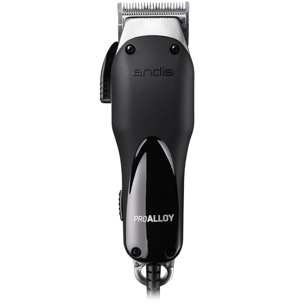 A black and silver hair clipper on top of white background.